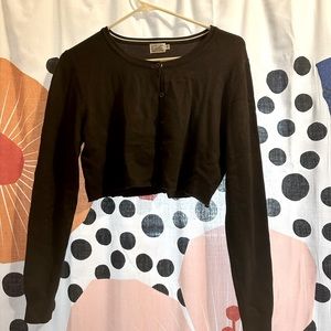 Cielo cropped, chocolate brown cardigan. Sized M.